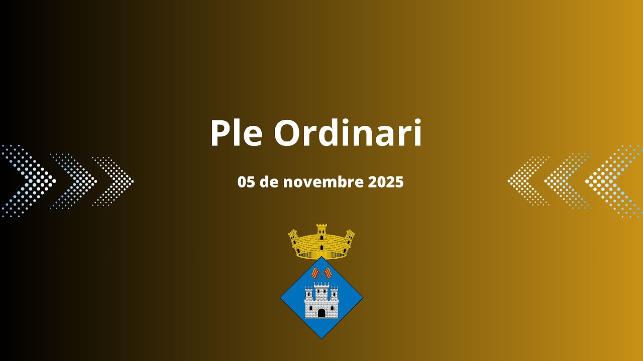 Ple Ordinari, 05 de novembre 2025