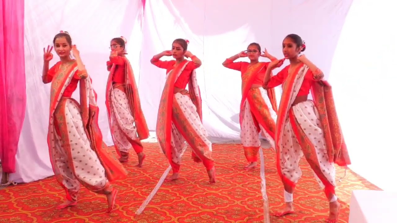 Saraswati Vandana.  St John's School Girls Mussoorie.#kathak  #clouds #outdoors #saraswati 