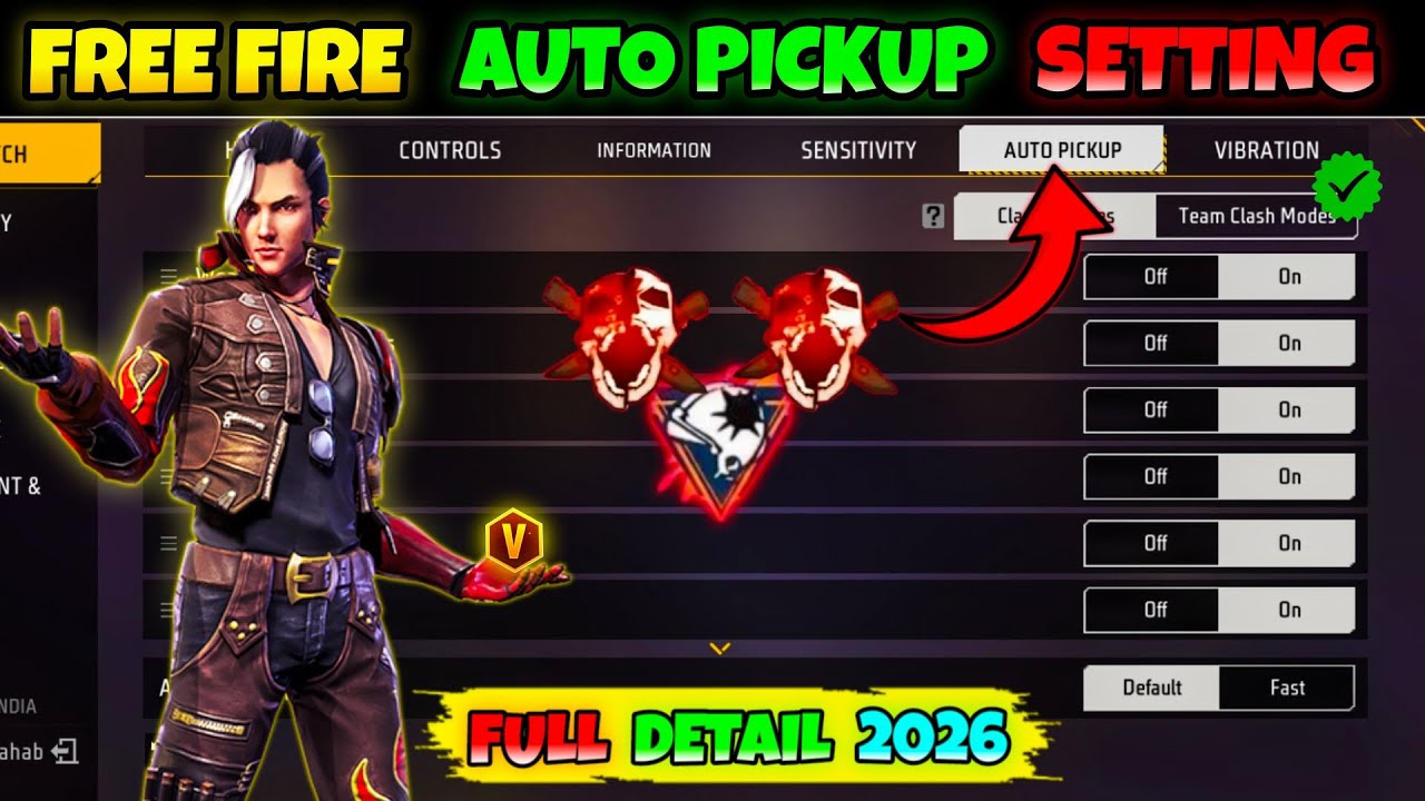 Free Fire AutoPickup Setting | Free Fire Settings Full Details 2026 | AutoPickup Setting Free Fire |