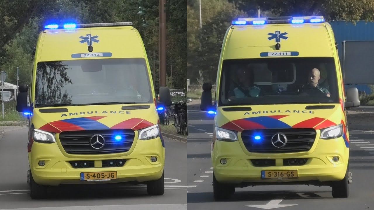 A1 Ambulance 22-112 & 22-111 post Eindhoven-Zuid van en naar meldingen in Eindhoven en Reusel