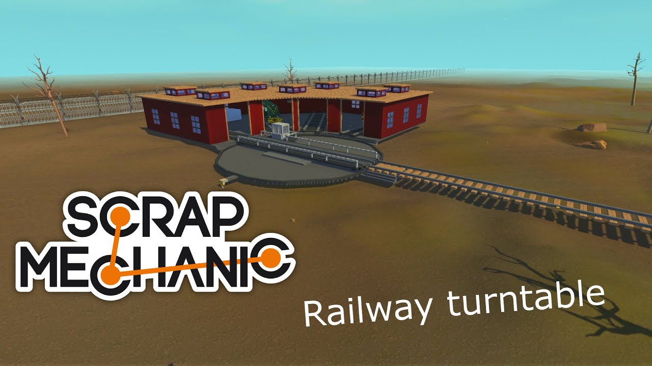 Scrap Mechanic Railway turntable - Obrotnica kolejowa + lokomotywownia wachlarzowa