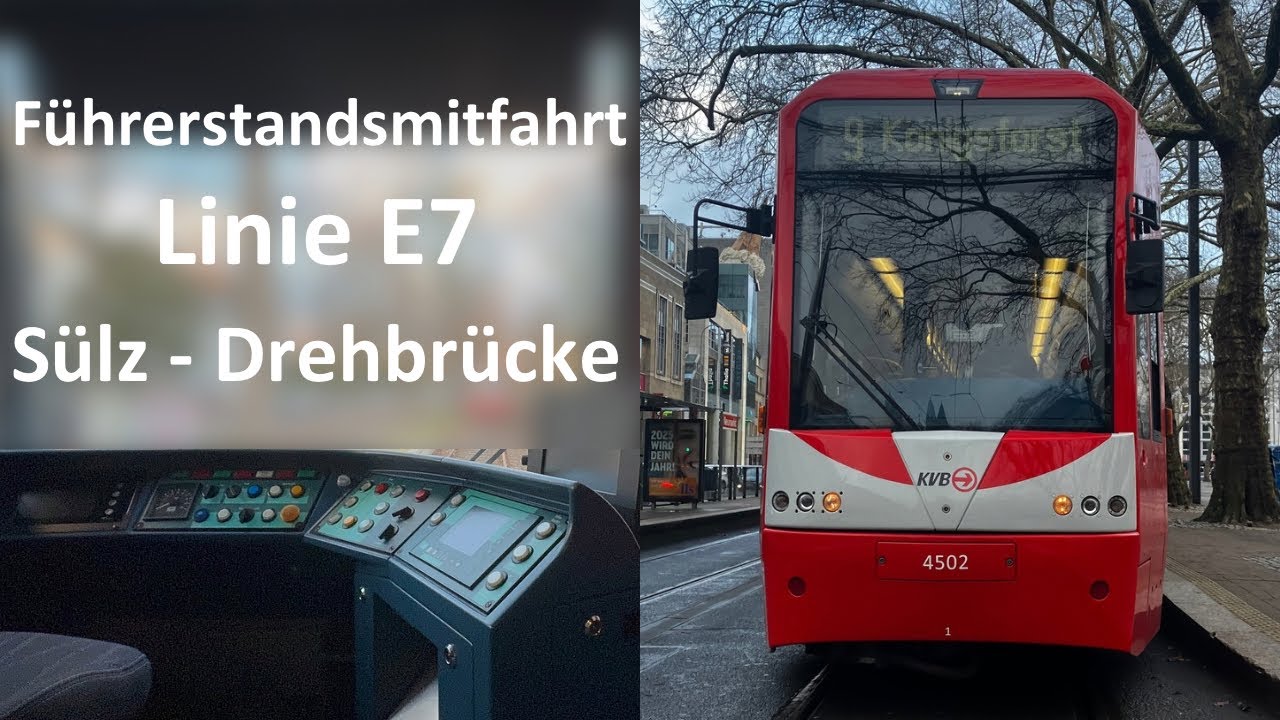 [KVB K4500] Führerstandsmitfahrt | Linie E7 | Sülz - Drehbrücke | (Stadtbahn Köln)