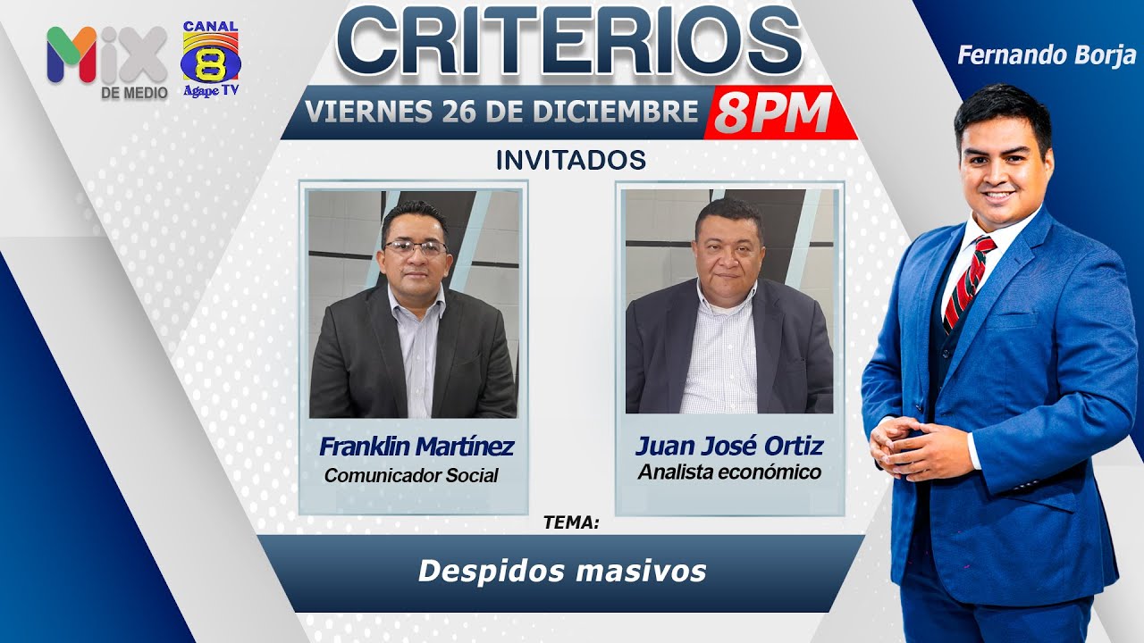 Franklin Martínez, comunicador social y Juan José Ortiz, analista económico. Tema: Despidos masivos.