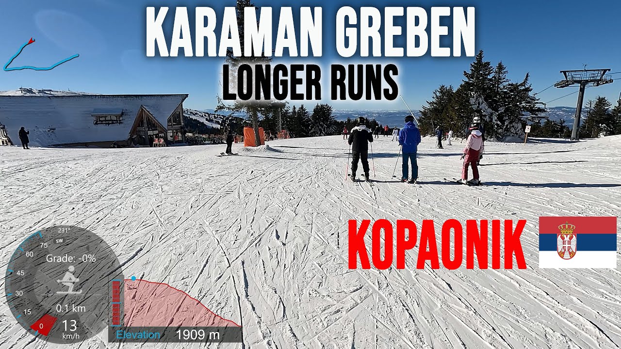 [4K] Skiing Kopaonik, Longer Runs from Karaman Greben - Staze 6a 21 14 6 Crna, Serbia, GoPro HERO13