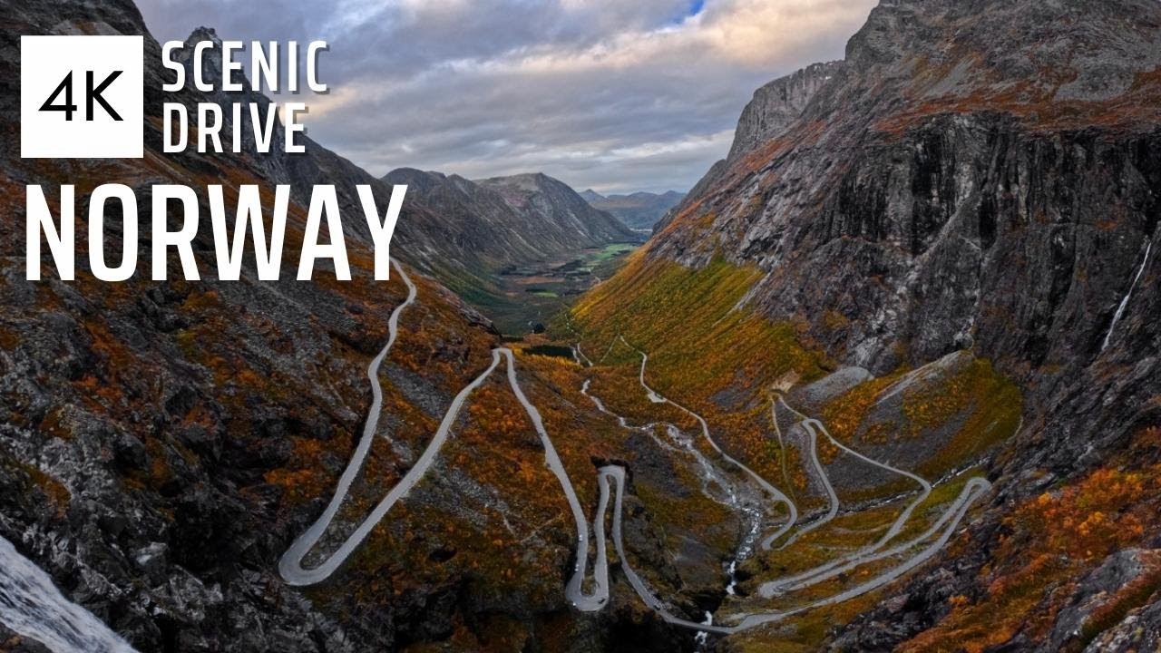 Relaxing Scenic Drive in Norway | Geiranger-Trollstigen Route, Driving Sounds and Calming Music