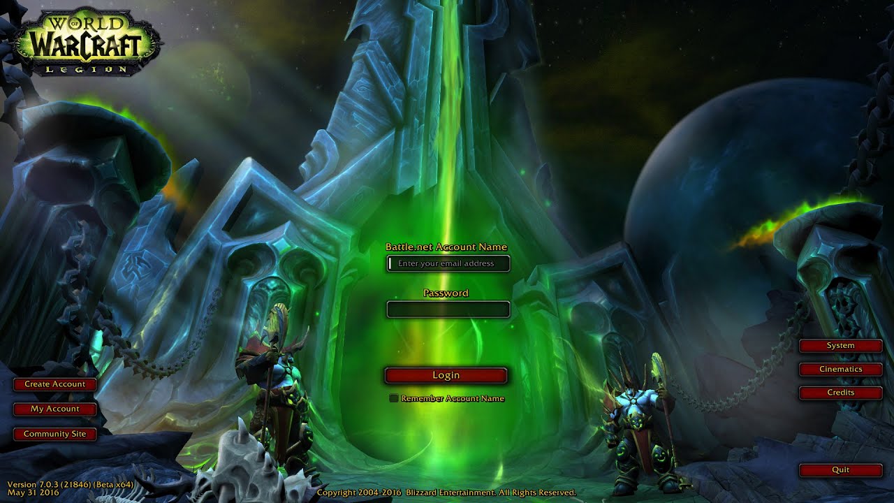 Legion - Updated Login Screen and Music