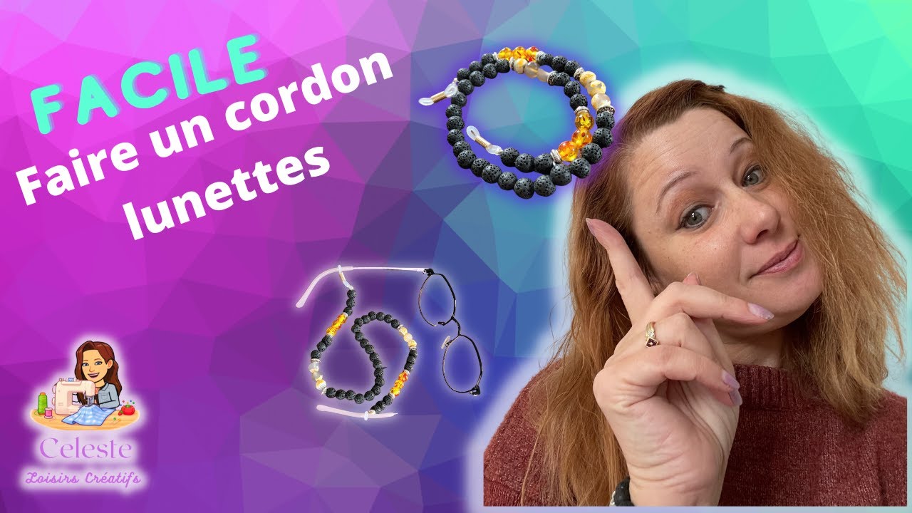 Comment faire un cordon &agrave; lunettes avec des perles en 10 minutes. #bijoux #loisirscreatifs #cordon