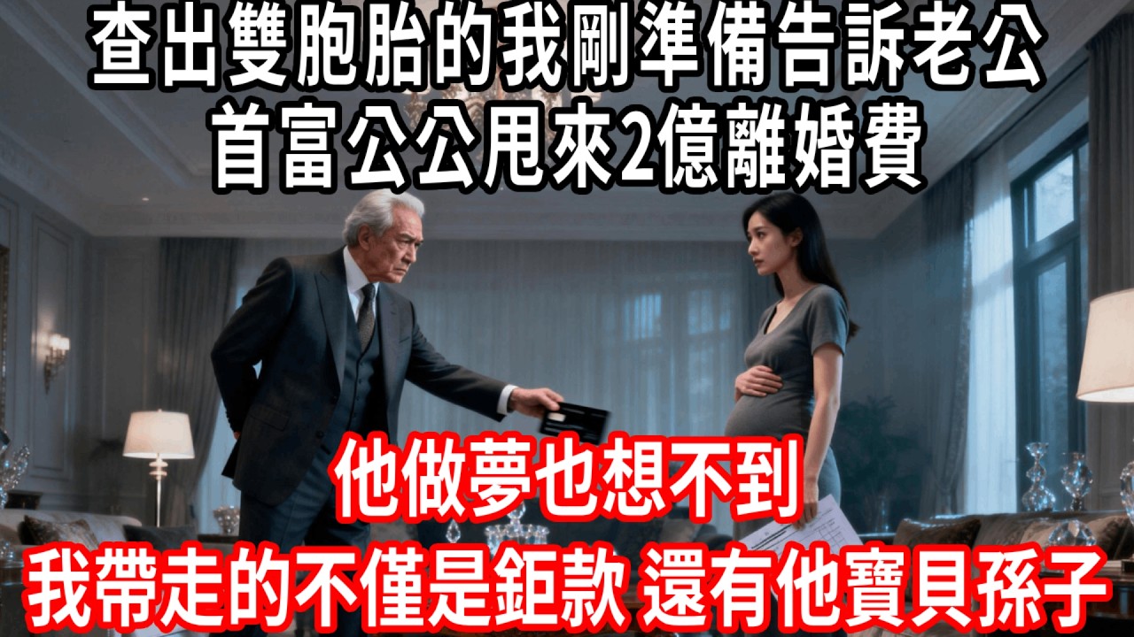 查出雙胞胎的我剛準備告訴老公，首富公公甩來2億離婚費。他做夢也想不到，我帶走的不僅是鉅款，還有他金家未來的兩個寶貝孫子！#情感故事 #人生感悟 #生活经验