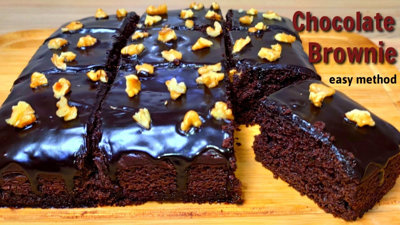 Chocolate brownie cake,Easy Chocolate brownie Cake eggless and without oven, चॉकलेट ब्राउनी