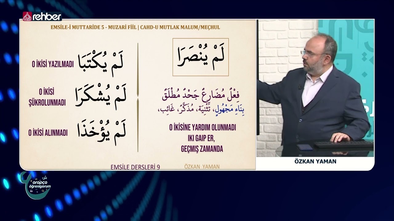 Arapça Öğreniyorum | Emsile-i Muttaride 5 - Muzari Fiil | Cahd-u Mutlak Malum/Meçhul/2 42. Ders