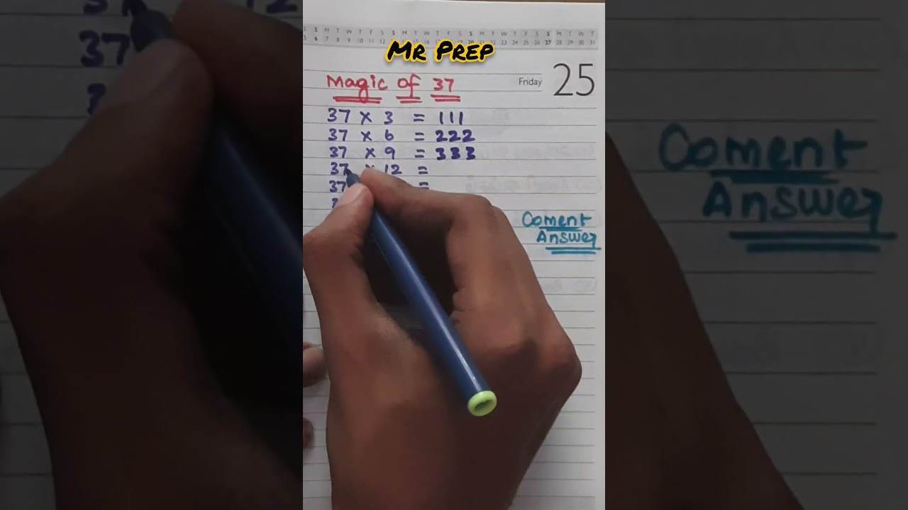 37 Table | Multiplication tricks | #shorts #mathtricks