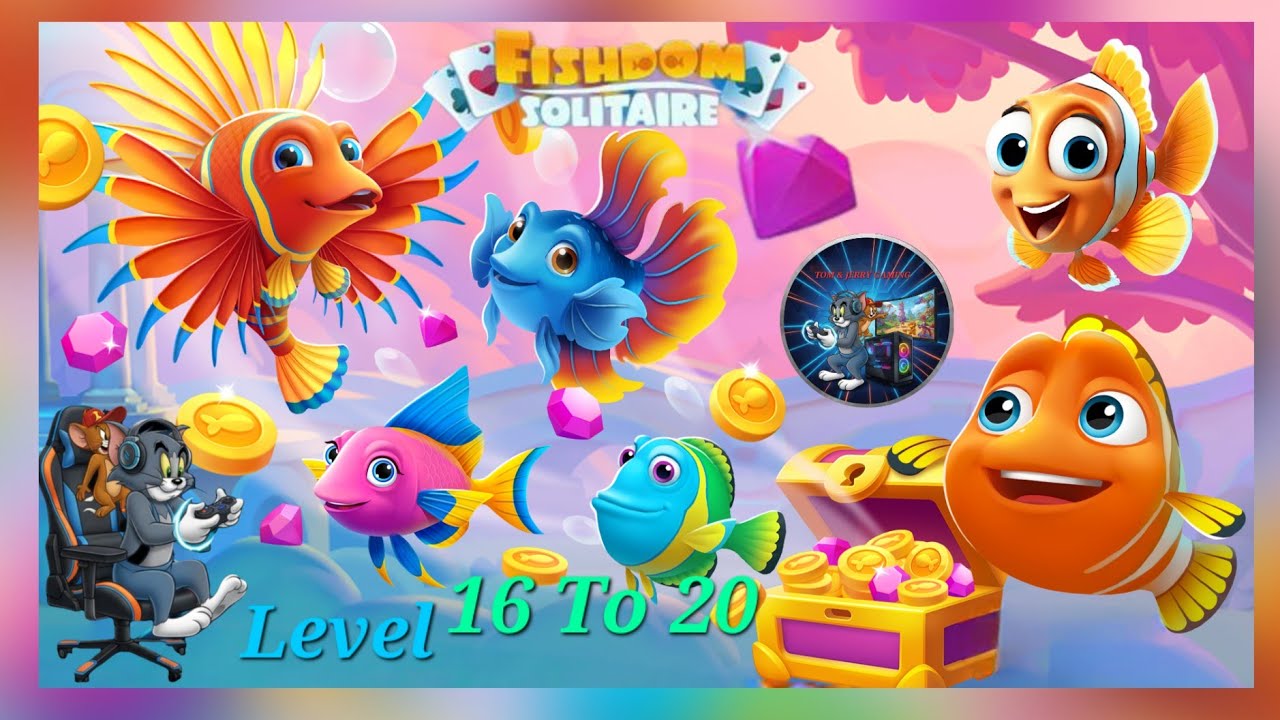 Fish Dom Solitaire | Game Play Level 16 To 20  | Tom&Jerry Gaming 🐬🐬