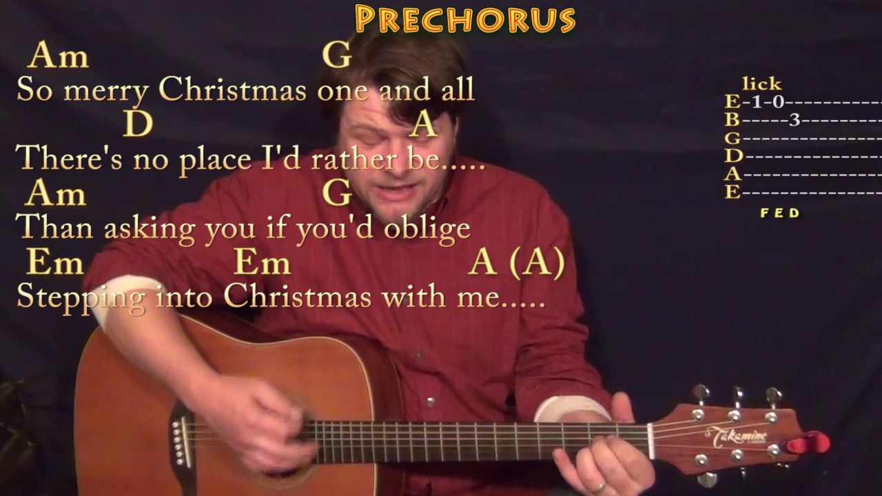 Step Into Christmas (Elton John) Guitar Cover Lesson with Chords/Lyrics