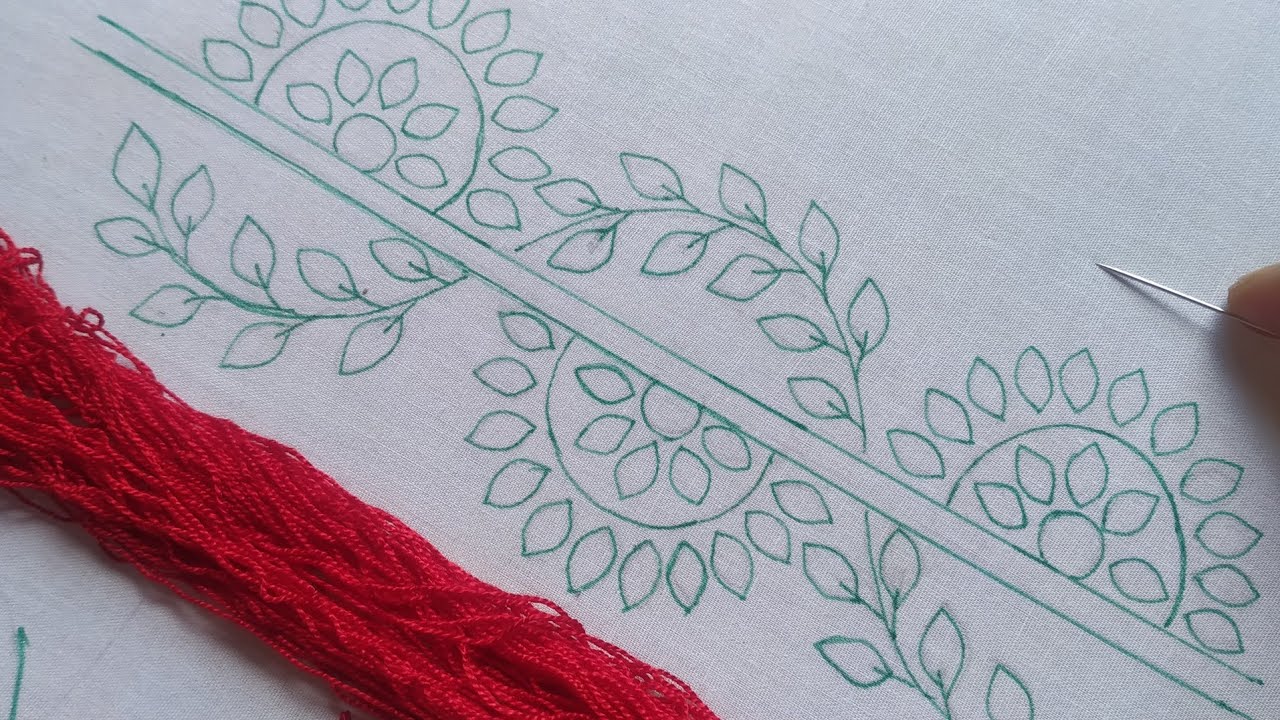 হাতের কাজের জামার নিচের ডিজাইন, Phulkari Hand Embroidery borderline Design