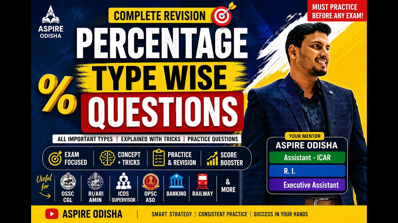 Percentage Complete Revision | 16 Most Important Types  | All In One | Aspire Odisha