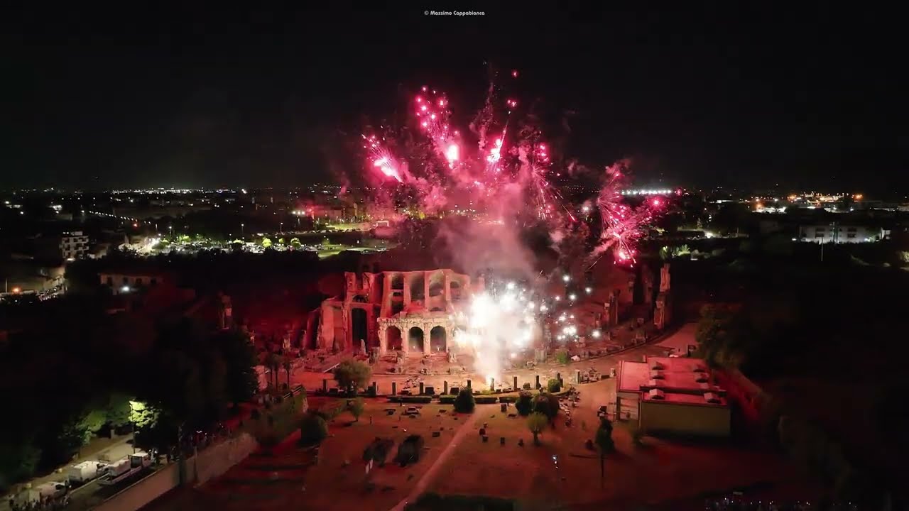 Santa Maria Capua Vetere - Spettacolo piro musicale Anfiteatro Campano - Festa Assunta 2024