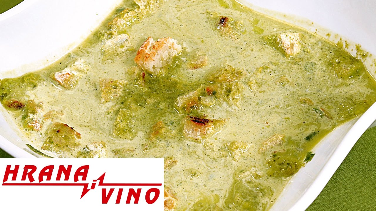 Juha od špinata s kockama prepečenog kruha | Hrana i Vino