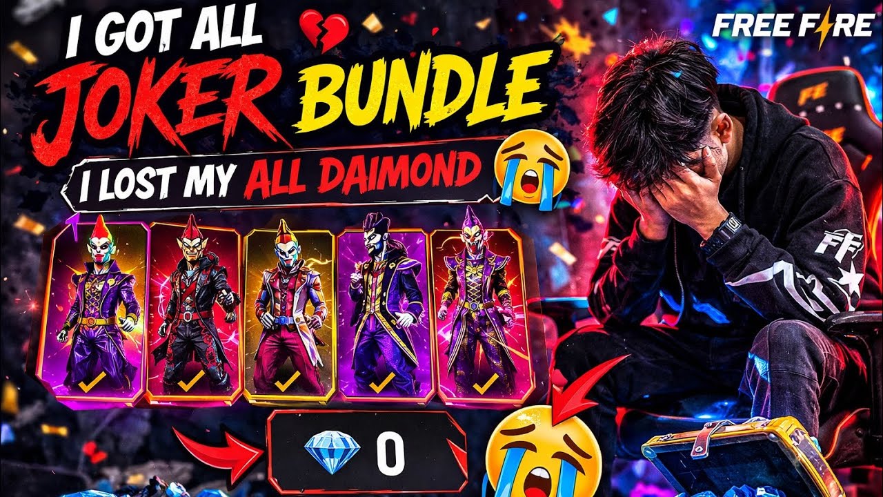 I Got A All Joker Bundle 😱😯 Spin Crown Ring Event || I Lost My All Daimond 😥🤦🏻 #freefire #ffnewevent