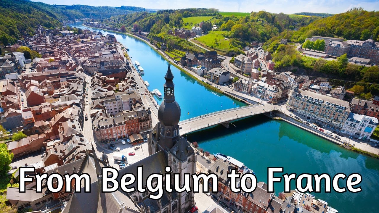 4K Scenic Drive Across the River Meuse (From Belgium to France)