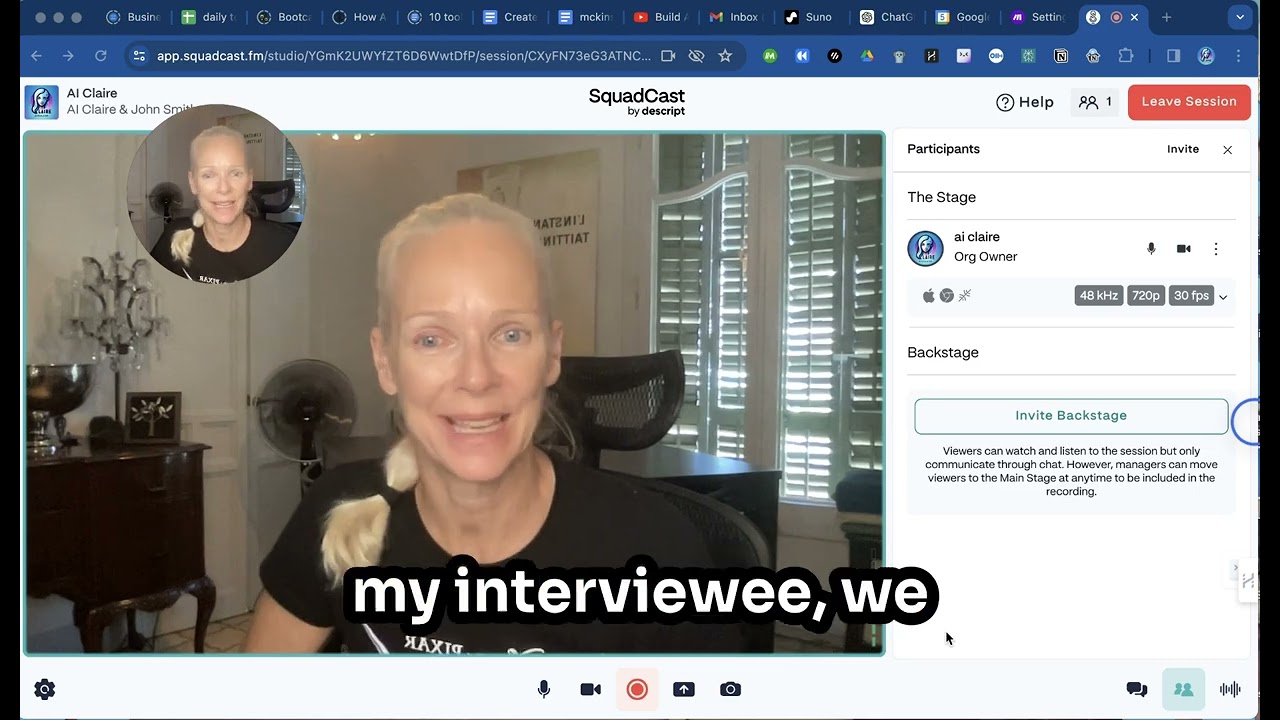 How to set up/interview & edit video using Squadcast & Descript