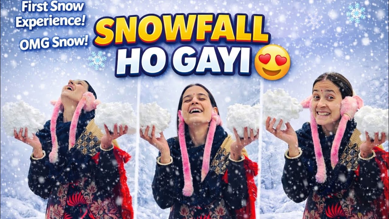 Happy Snowfall⛄️ || First Snow Experience 😍 || Deekshu Vlog ||