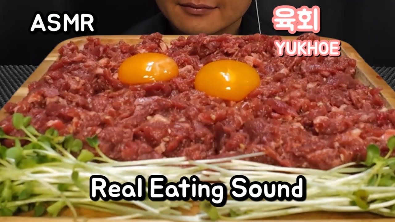 [ASMR / Eating Sound] 육회 먹방 KOREAN BEEF TARTARE(YUKHOE) MUKBANG 