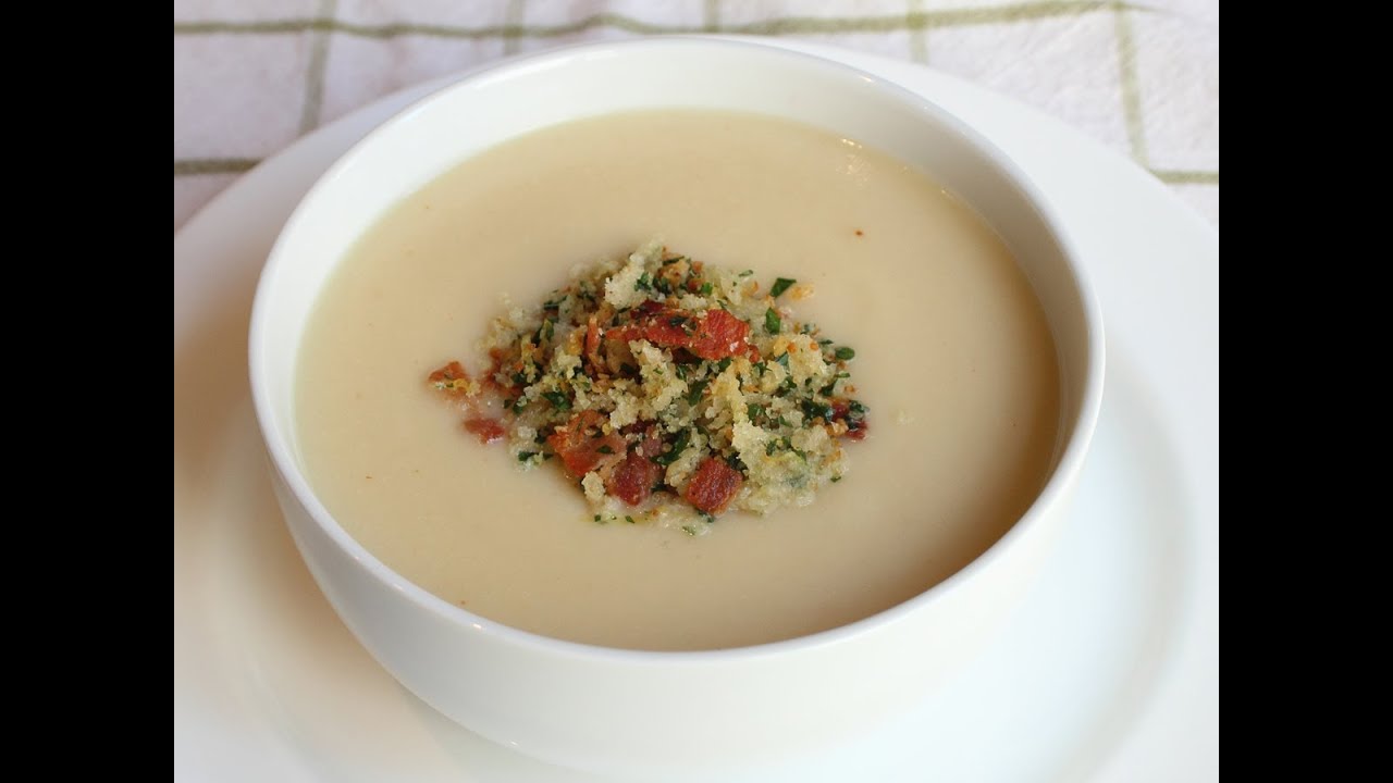 Cream of Cauliflower Soup with Bacon Gremolata