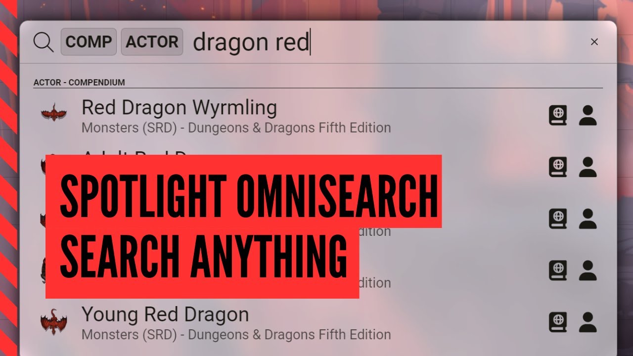 Spotlight Omnisearch - Foundry VTT