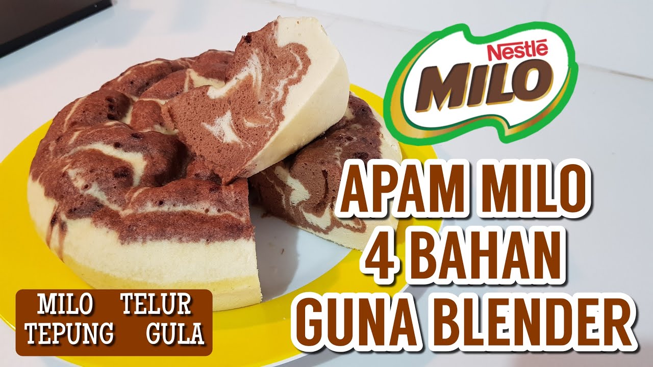Apam Milo Kukus 4 Bahan | GUNA BLENDER | MESTI CUBA!