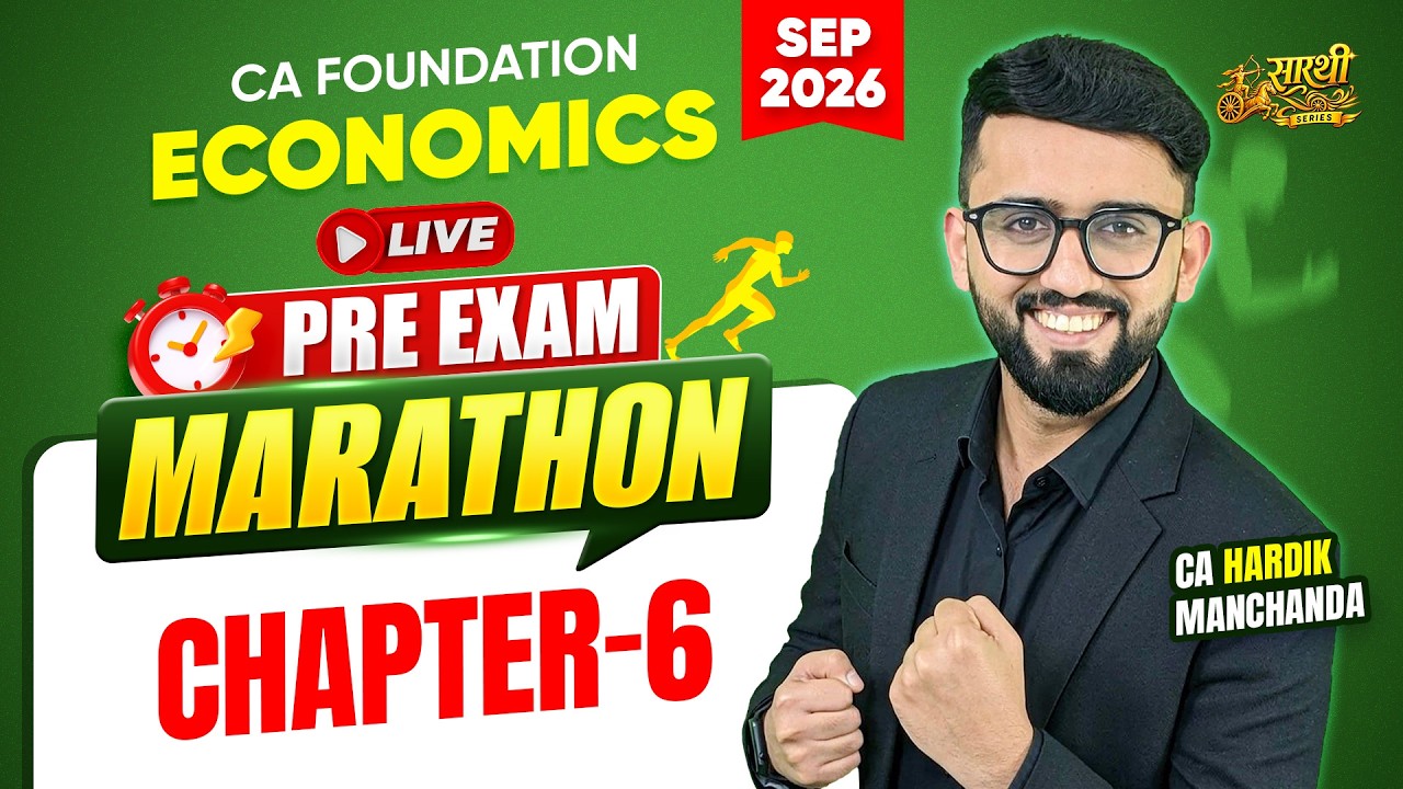 Most Important MCQs | CA Foundation Economics- Chapter 6 | Pre Exam Marathon | CA Hardik Manchanda