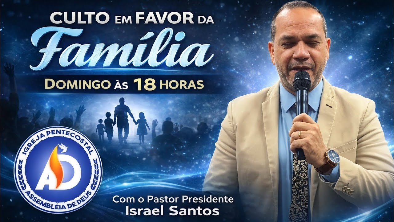 Culto em favor da família com direção do circulo de oração.