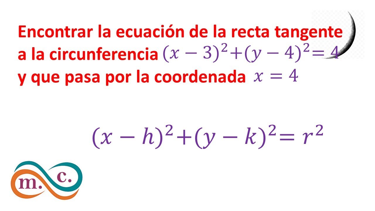 Ecuación de la recta tangente a una circunferencia.