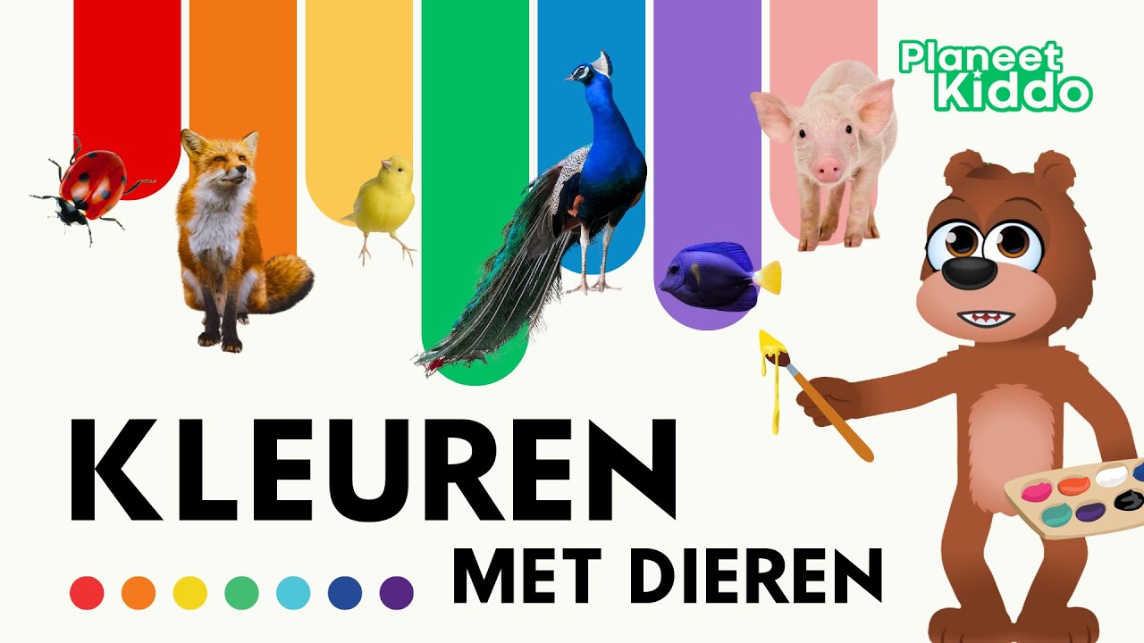 🎨 Kleuren Leren Met Dieren In Het Nederlands | Peuters & Kleuters | Learn Animal Colors in Dutch