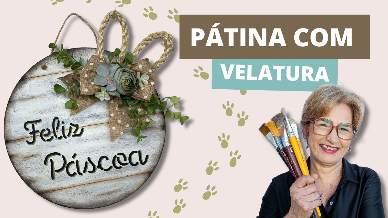 Placa de Páscoa com Pátina com Velatura!