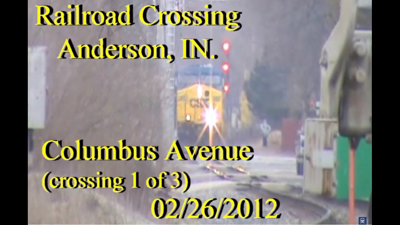 Railroad Crossing: Columbus Avenue in Anderson, IN. CSX Main Track 2