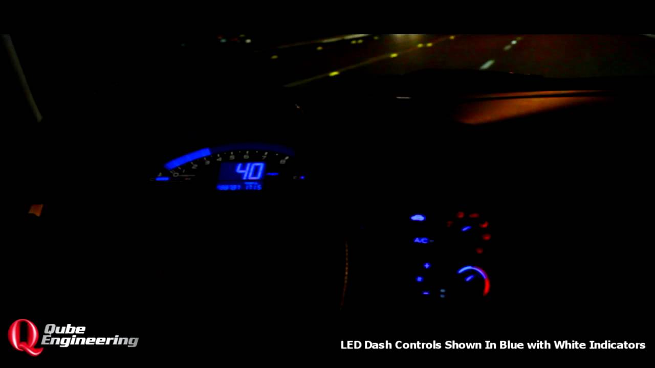 Qube Engineering Honda S2000 LED Gauge Cluster and  Dash Controls Blue