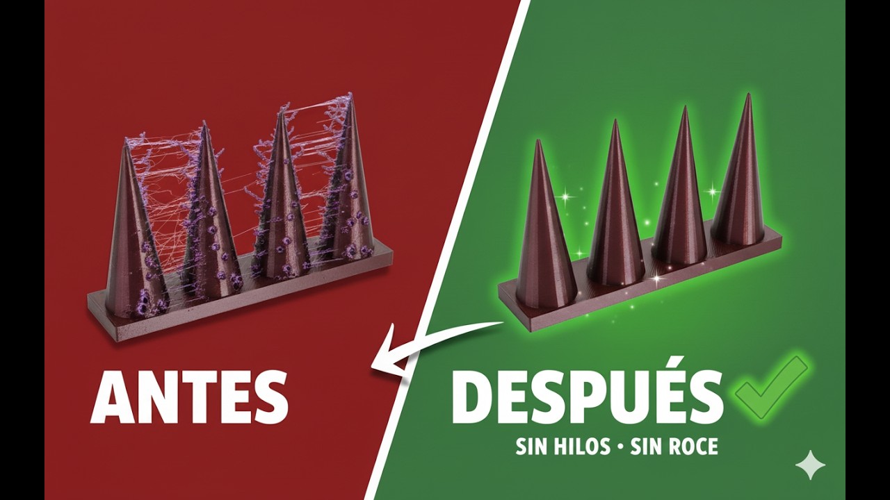 Cómo eliminar los hilos y roce de la boquilla en TU BAMBU LAB A1 (Problema Retracción)  || Solución