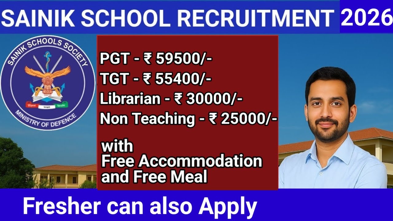 Sainik School Vacancy 2026 Teacher Jobs #pgtjobs #tgtjobs #sainikschoolvacancy #teacherrecruitment 
