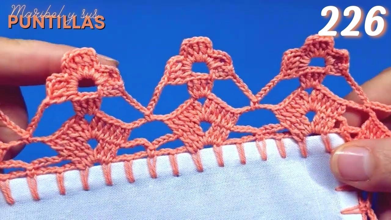 Puntilla pequeña de florecitas (vuelta y vuelta) #226