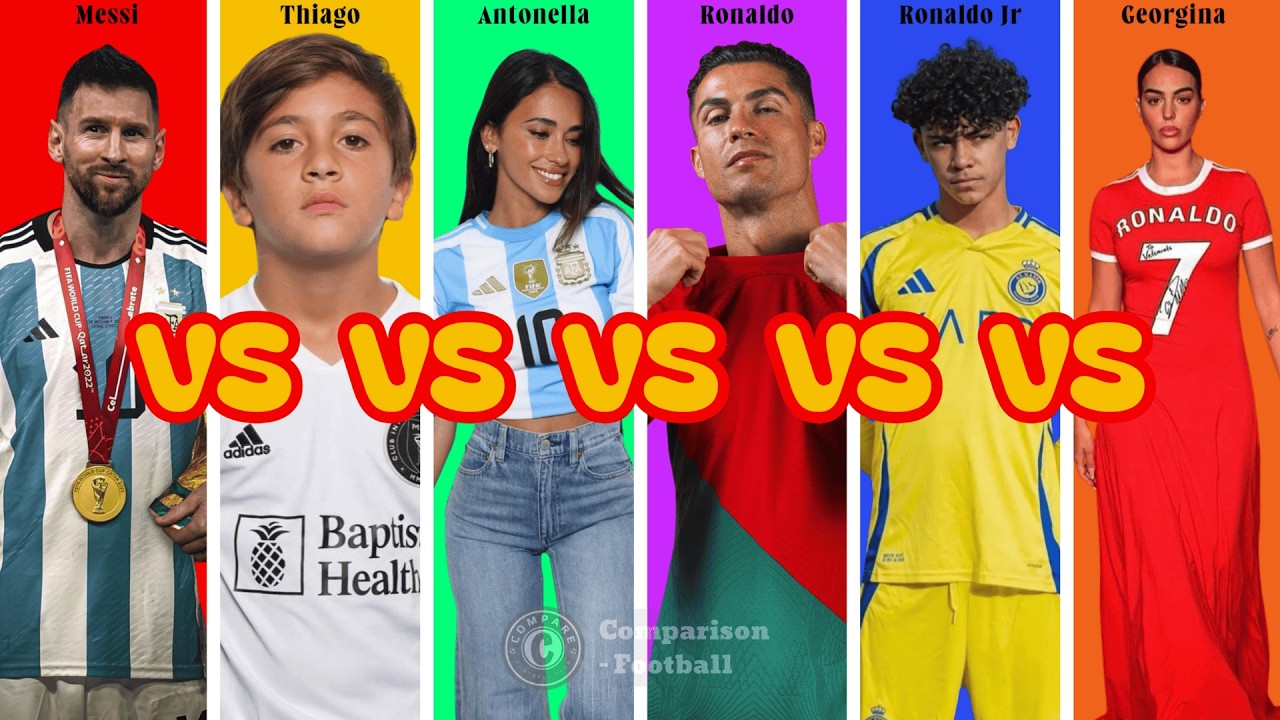 Comparison: Ronaldo vs Messi vs Ronaldo Jr vs Thiago Messi Family Lifestyle | Georgina, Antonella