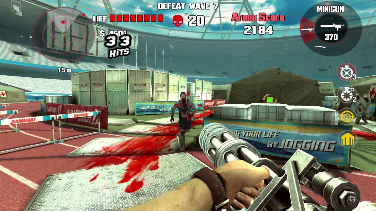 Dead Trigger 1 Stadium Arena Rank 50 Minigun & Enfield Only Nvidia Shield Tablet Live Stream