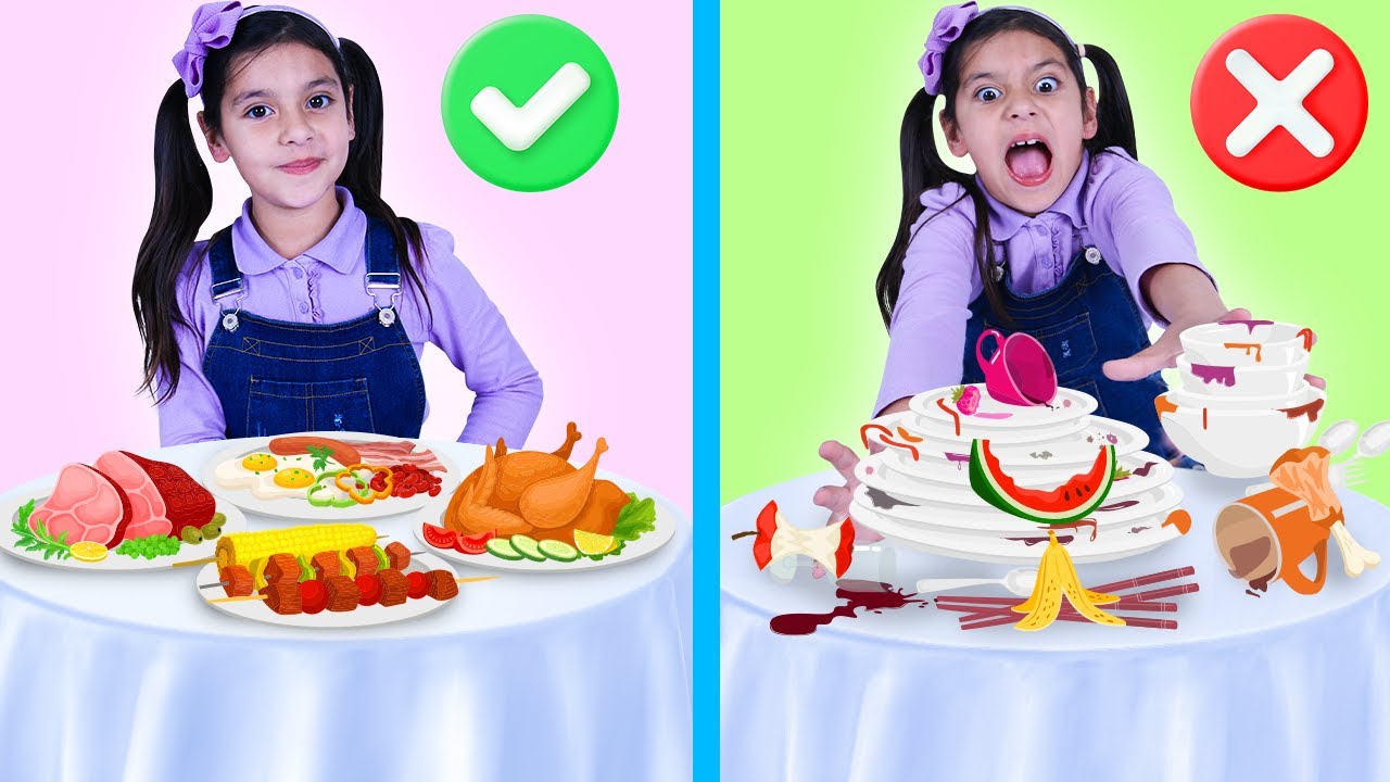 Elli causa caos en restaurante y aprende modales en la mesa!
