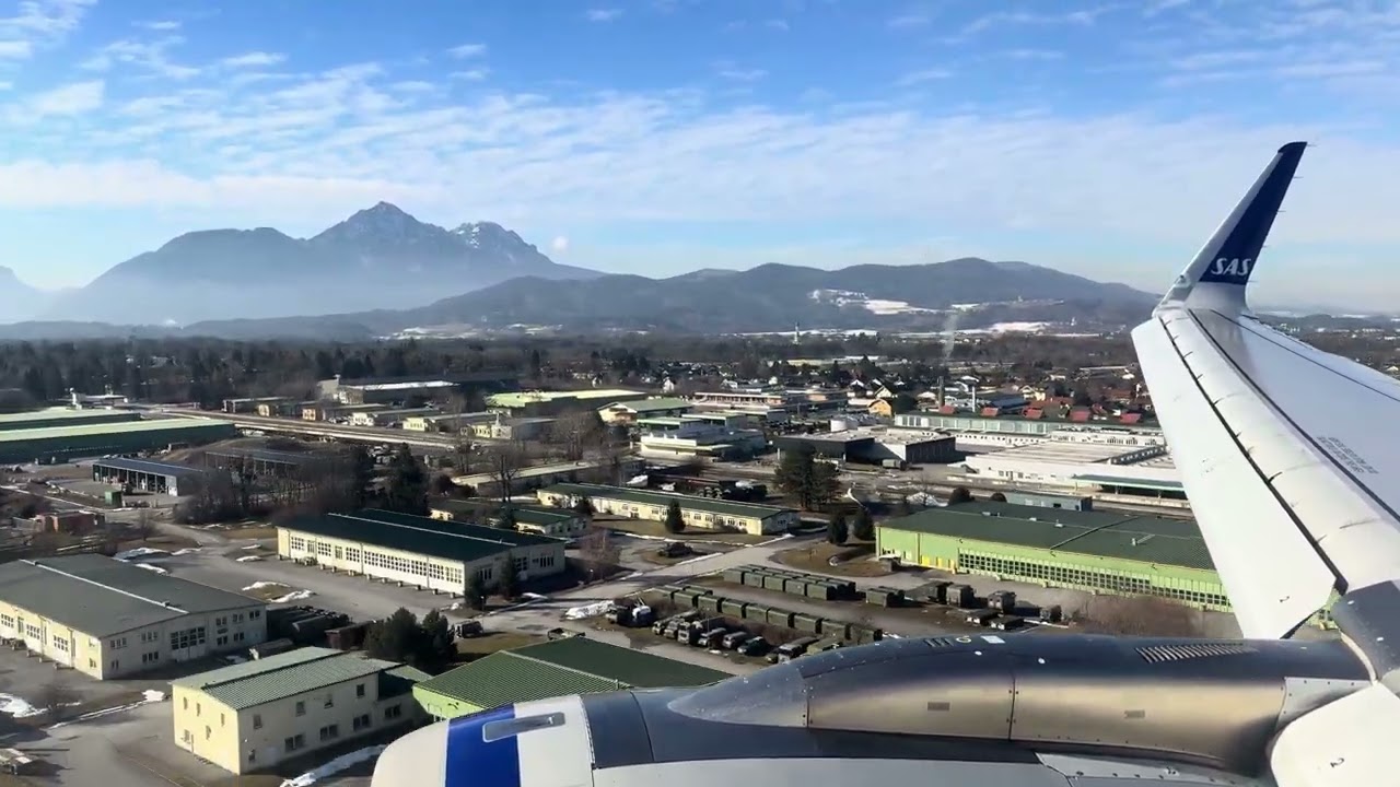 Landing - SAS flight from Helsinki to Salzburg. #austria #salzburg #alps