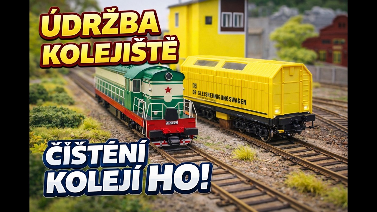 Údržba kolejiště | ukázka čistícího vozu