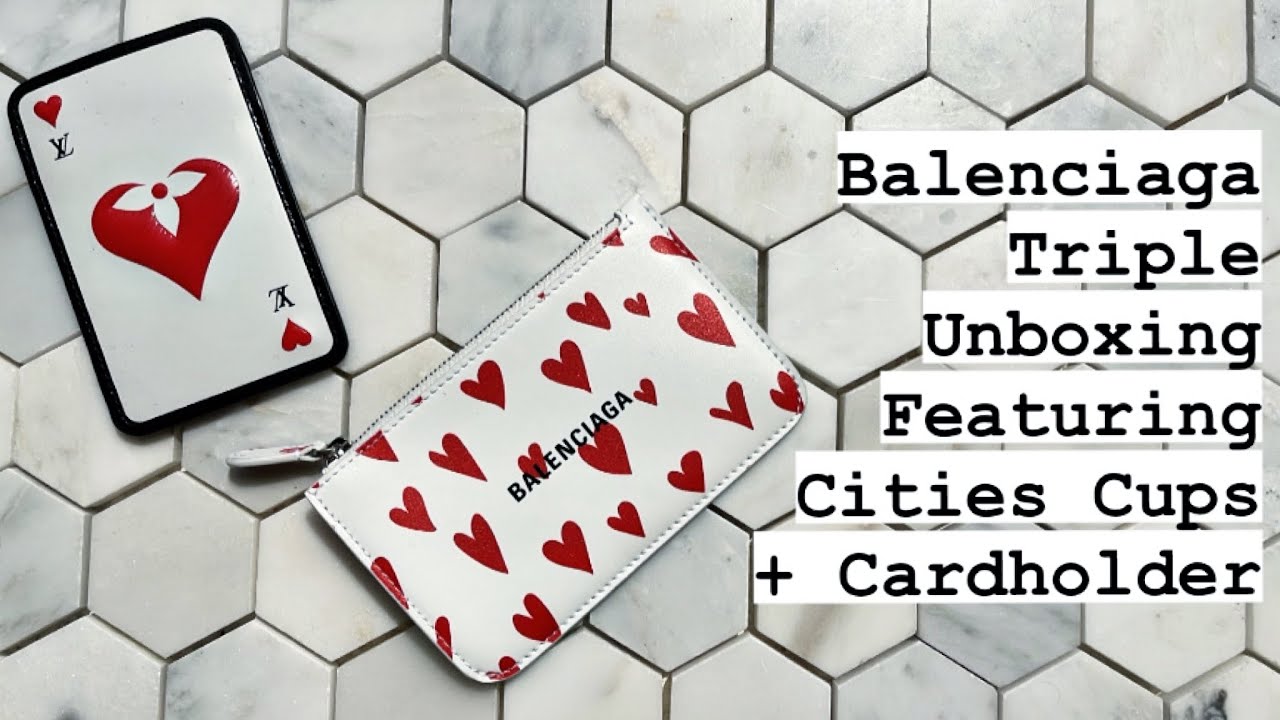 BALENCIAGA TRIPLE UNBOXING | Valentine’s Day 22 Cash Long Coin & Card Holder + Cities Coffee Cups
