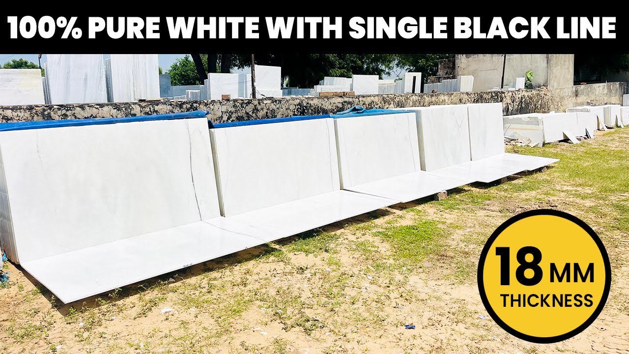 100% Pure White Marble With Single Black Line | Indian White Marble | Makrana Marble | 9116113111