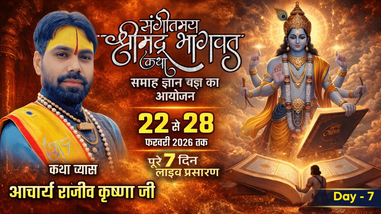 Shrimad Bhagwat Katha : Day 7  | Acharya Rajeev Krishna |  श्रीमद् भागवत कथा