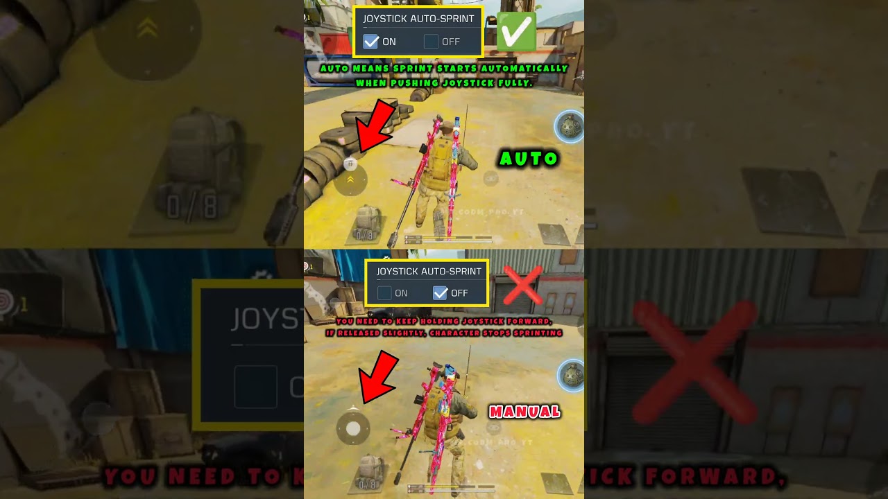 ✅ Best Joystick Auto Sprint Setting in CODM BR Season 7🔥💯 Codmoible Tips #shorts #codmbr #codmiphone