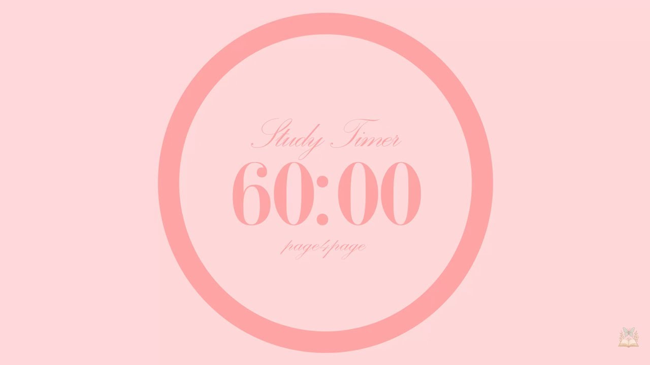 Blossom Pink Aesthetic 1 Hour Timer ✨ Cozy Minimal Countdown for Studying & Relaxing