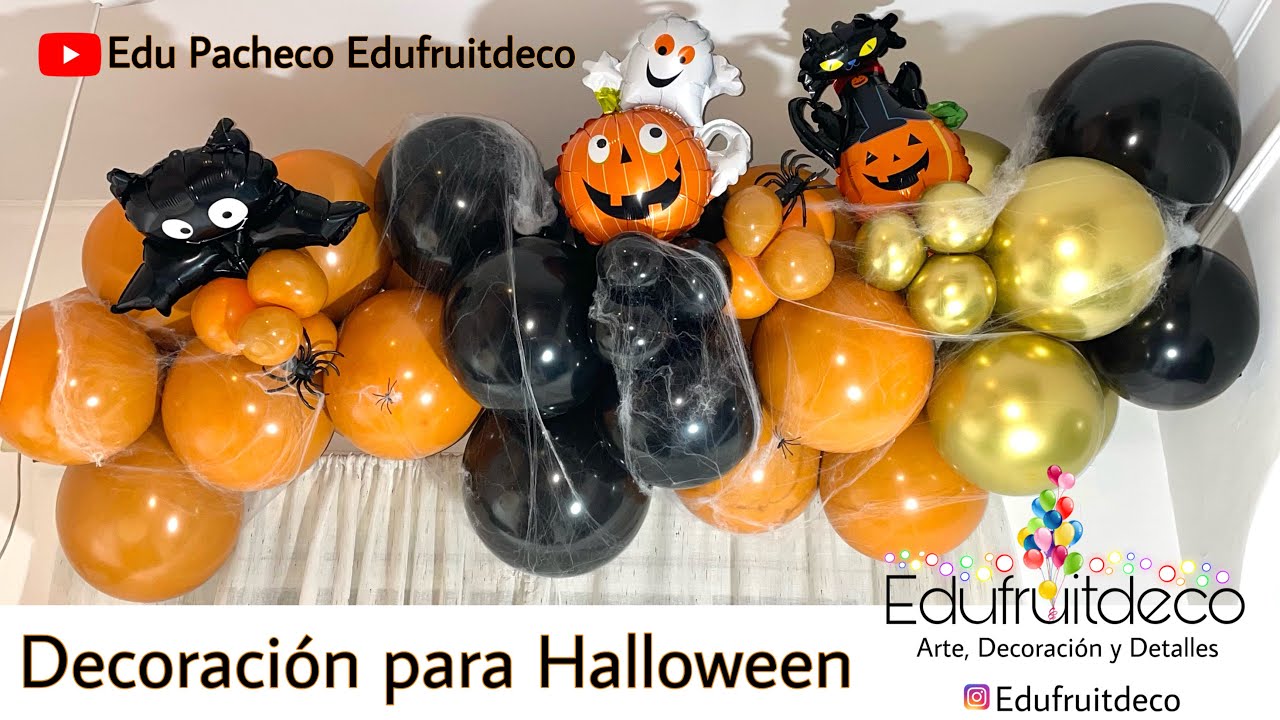 DECORACIÓN PARA HALLOWEEN 🎃/ Arco Organico o Guirnalda Organica con Globos / Decoración Fácil